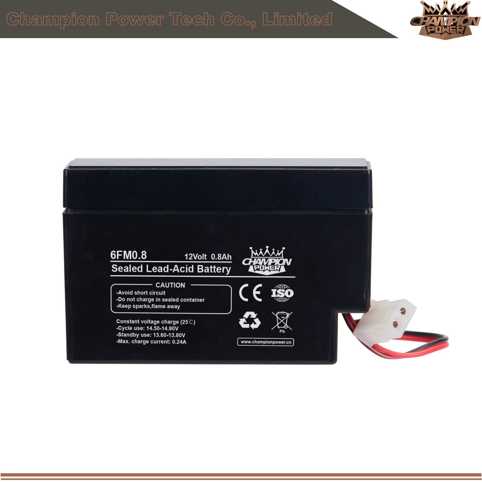 6FM0.8 12V0.8Ah AGM Battery